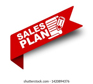 red vector illustration banner sales plan