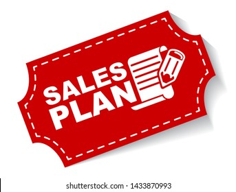 red vector illustration banner sales plan