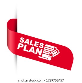 red vector illustration banner sales plan