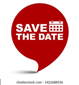 red vector illustration banner save the date