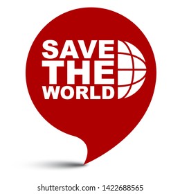 red vector illustration banner save the world