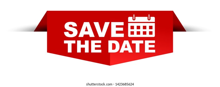 red vector illustration banner save the date