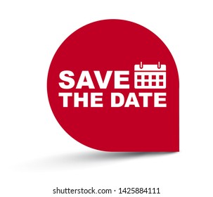 red vector illustration banner save the date