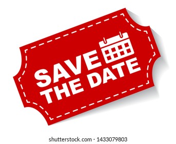 red vector illustration banner save the date