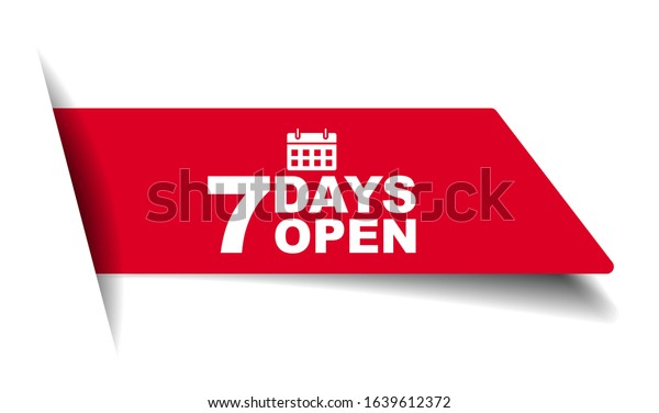 Red Vector Illustration Banner Seven Days Stock Vector (royalty Free 