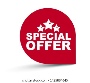red vector illustration banner special offer