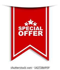red vector illustration banner special offer