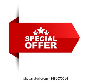 red vector illustration banner special offer