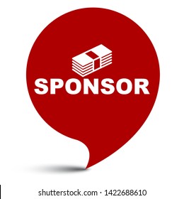 red vector illustration banner sponsor