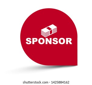 red vector illustration banner sponsor