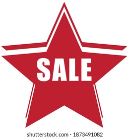 RED VECTOR ILLUSTRATION BANNER STAR SALE