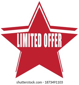 RED VECTOR ILLUSTRATION BANNER STAR LIMITED OFFER