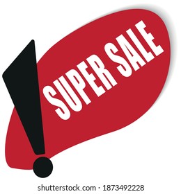 RED VECTOR ILLUSTRATION BANNER STEIN SUPER SALE