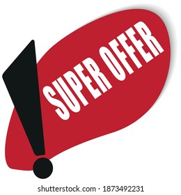 RED VECTOR ILLUSTRATION BANNER STEIN SUPER OFFER