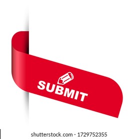red vector illustration banner submit