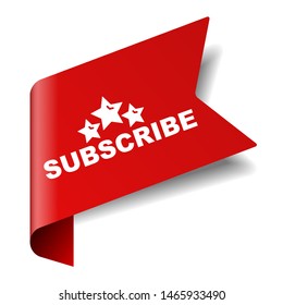 red vector illustration banner subscribe