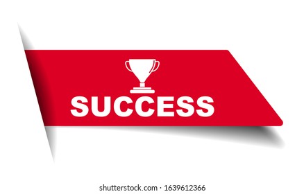 red vector illustration banner success