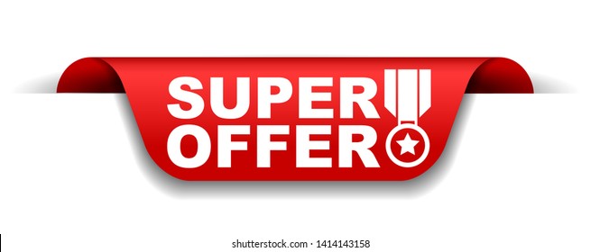 red vector illustration banner super offer