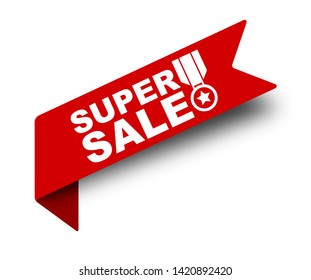 Red Vector Banner Ribbon On White Stock Vector (Royalty Free) 1362114419