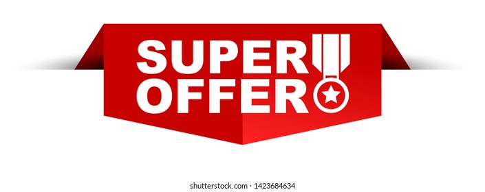 red vector illustration banner super offer