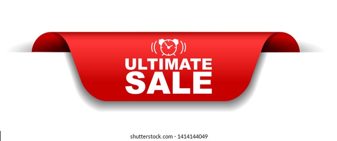 red vector illustration banner ultimate sale