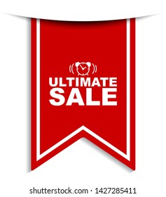 red vector illustration banner ultimate sale