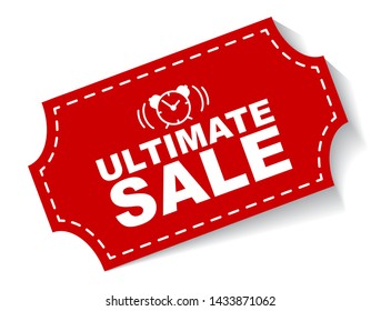 red vector illustration banner ultimate sale