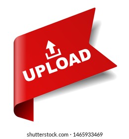 red vector illustration banner upload