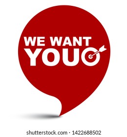 red vector illustration banner we want you