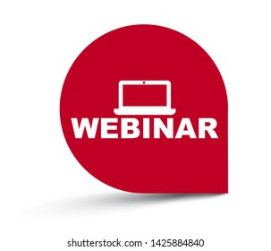 red vector illustration banner webinar