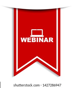 red vector illustration banner webinar