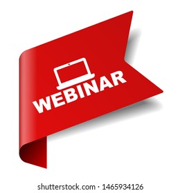 red vector illustration banner webinar