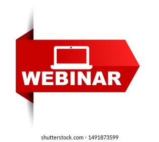 red vector illustration banner webinar