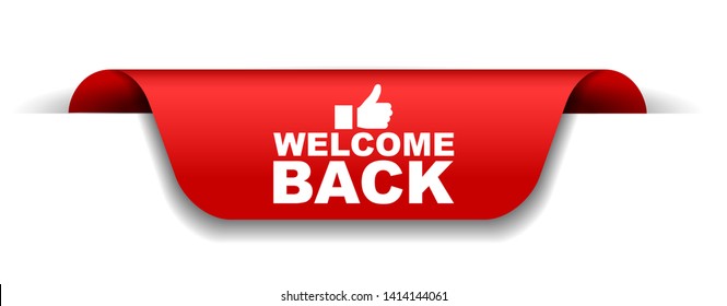 red vector illustration banner welcome back