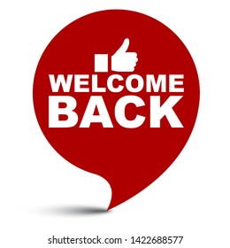 red vector illustration banner welcome back