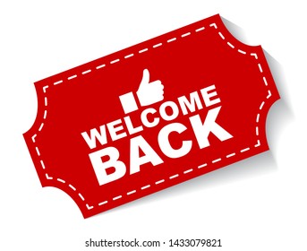 Red Vector Illustration Banner Welcome Back Stock Vector (royalty Free 