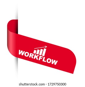 flujo de trabajo de banner de ilustración de vector rojo