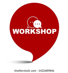 red vector illustration banner workshop