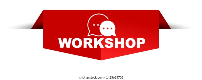 red vector illustration banner workshop