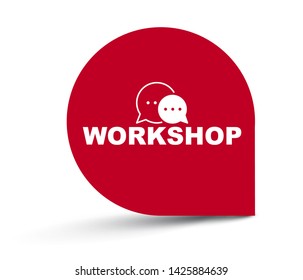 red vector illustration banner workshop