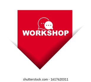 red vector illustration banner workshop