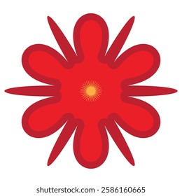 Red vector illustration flower art