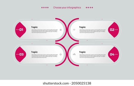 red Vector infographic template with label, integrated circles. Business concept with 8 options. For content, diagram, flowchart, steps, parts, timeline infographics, workflow, chart design.eps
