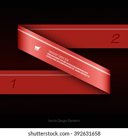 Red vector infographics design. Infographic for presentation, banner web design, flyers or design elements. Infographic ribbons. The same illustration without sample texts in my portfolio.