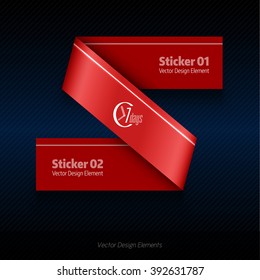 Red vector infographics design. Infographic for presentation, banner web design, flyers or design elements. Infographic ribbons. The same illustration without sample texts in my portfolio.