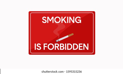 Red Vector Isolated Smoking is Forbidden Sign Icon