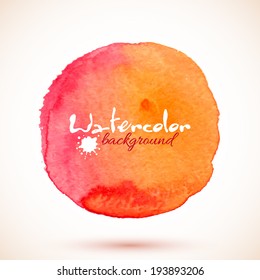 Red vector isolated watercolor paint circle