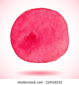 Red vector isolated watercolor paint circle