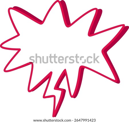Red vector jagged speech bubble featuring a lightning bolt tail, delivering a powerful and impactful message with dynamic energy and vibrant design