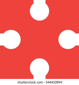 Red vector jigsaw puzzle piece.